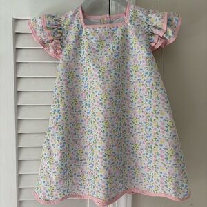 Floral Ruffle Dress with Pink Trim Size 2T
